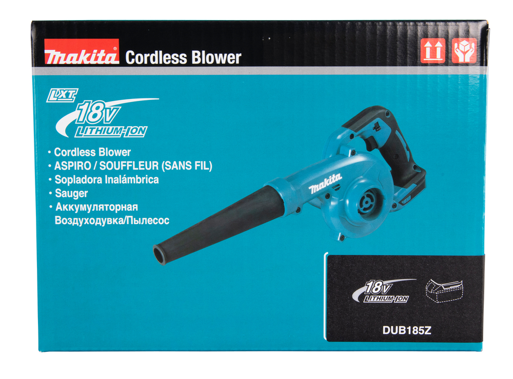 Аккумуляторная воздуходувка Makita DUB185Z LXT 18В, 98 м/с, 3,2 м3/мин, без акб и З/У