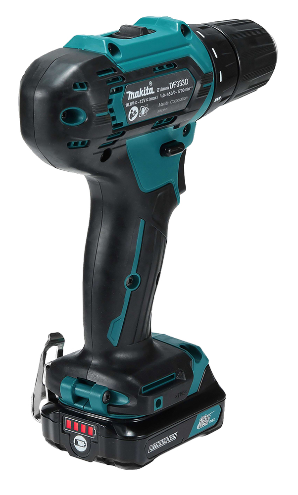 Дрель-шуруповерт аккумуляторная Makita DF333DWYE CXT 12В, 2х1.5 Ач Li-ion, 30 Нм, 1700 об/мин