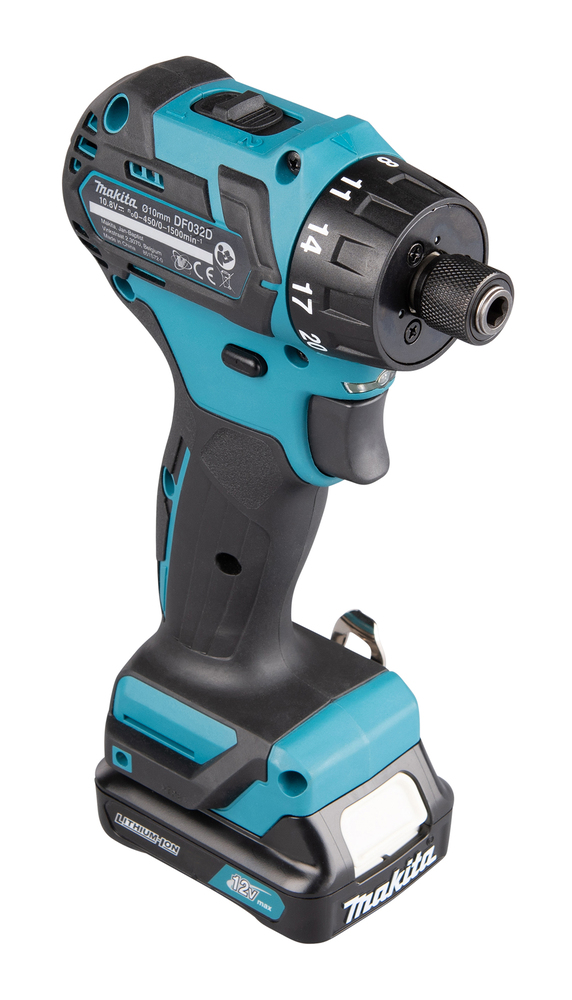 Дрель-шуруповерт аккумуляторная Makita DF032DWME CXT 10.8В, 2х4.0 Ач Li-ion, 35 Нм, 1500 об/мин