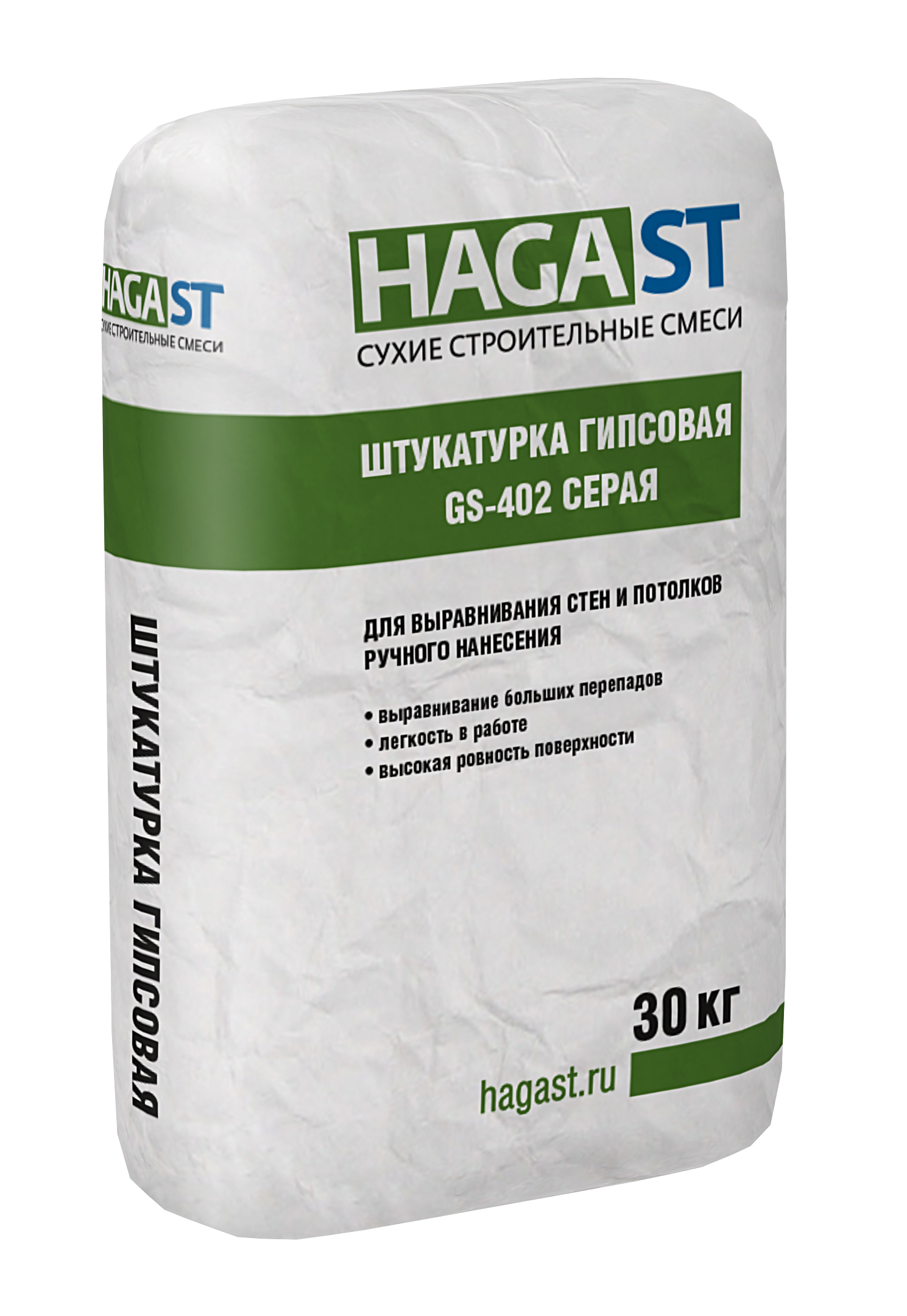 Штукатурка гипсовая ручного нанесения HAGAST GS-402 Серая