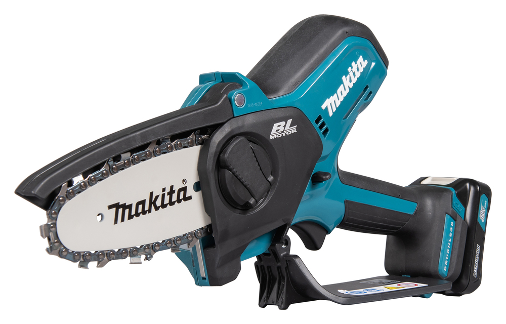 Пила цепная аккумуляторная Makita UC100DWA CXT BL 12В, 210 Вт, 4"/10 см, 0,325", 1,1 мм, 8 м/с, XPT, (BL1021B,DC10WD)