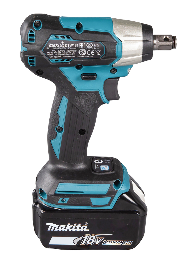 Гайковерт ударный аккумуляторный Makita DTW181RFE LXT 18В, 2х3.0 Ач, 1/2\", 210 Нм, 0 – 2400 об/мин