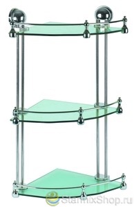Полка тройная угловая стеклянная 2203