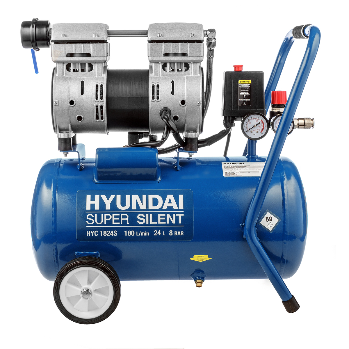 Компрессор безмасляный HYUNDAI HYC 1824S поршневой, бесшумный