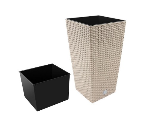 Кашпо для цветов Prosperplast Rato Square 49+21л, мокко