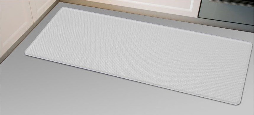 Двухсторонний ПВХ коврик для кухни и ванной Onebin Gray stripe S 75*44*1.4