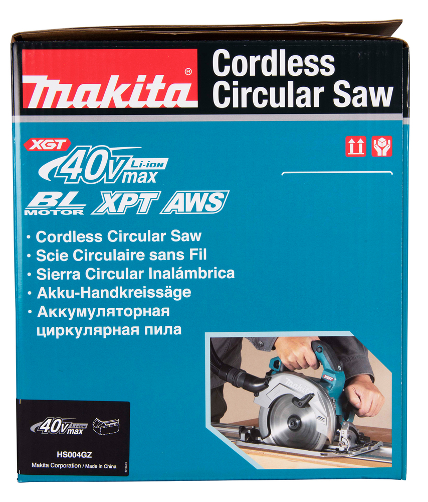 Пила дисковая аккумуляторная Makita HS004GZ Li-ion, 40В, XGT, 190/185 мм, 6000 об/мин, без акб и ЗУ