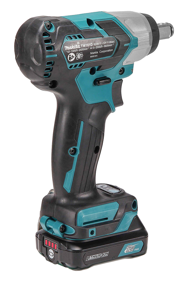 Гайковерт ударный аккумуляторный Makita TW161DWAE CXT 12В, 2х2.0 Ач, 1/2\", 165 Нм, 0 – 2400 об/мин