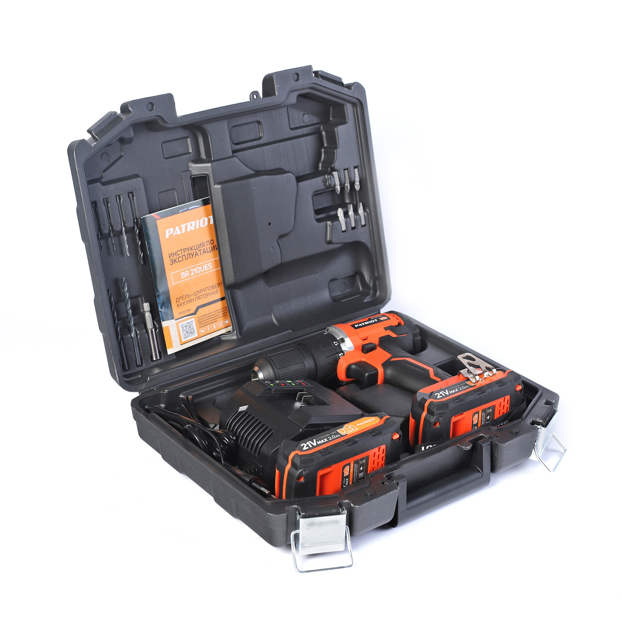 Дрель-шуруповерт аккумуляторная PATRIOT BR 210UES BL