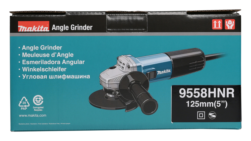 Угловая шлифовальная машина электрическая Makita 9558HNRZ 840 Вт, 125 мм, 11000 об/мин
