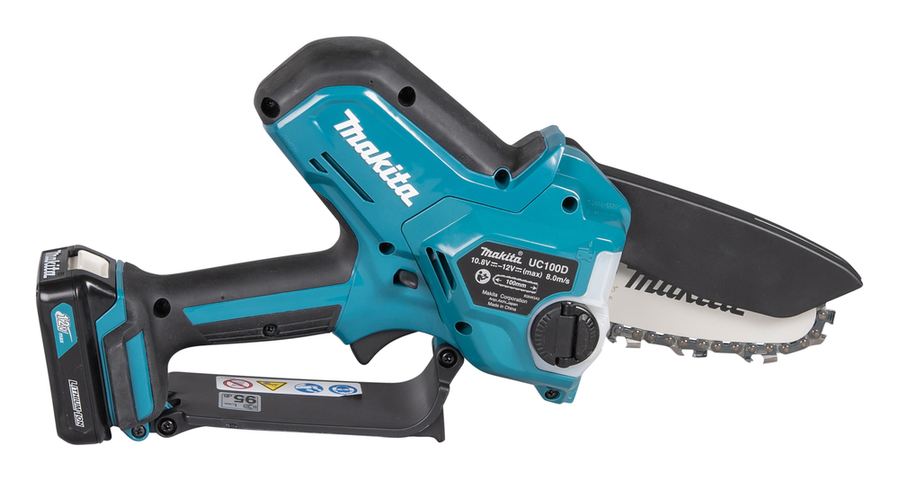 Пила цепная аккумуляторная Makita UC100DZ CXT BL 12В, 210 Вт, 4"/10 см, 0,325", 1,1 мм, 8 м/с, XPT, без акб и ЗУ