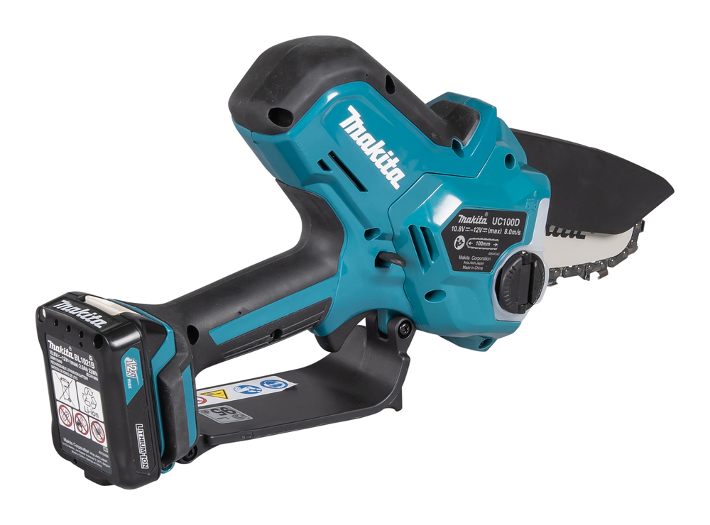 Пила цепная аккумуляторная Makita UC100DZ CXT BL 12В, 210 Вт, 4"/10 см, 0,325", 1,1 мм, 8 м/с, XPT, без акб и ЗУ