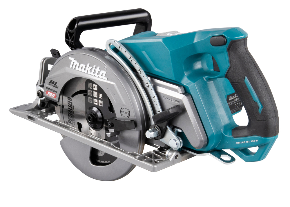 Пила дисковая аккумуляторная с задней рукояткой Makita RS001GZ XGT 40В, 185 мм, 6400 об/мин, без акб и ЗУ
