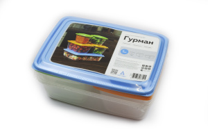 Набор контейнеров универсальных «Гурман» №2 (СВЧ/Заморозка) (0,56 - 2шт; 1,5л - 2шт; 2,7л) (5шт)