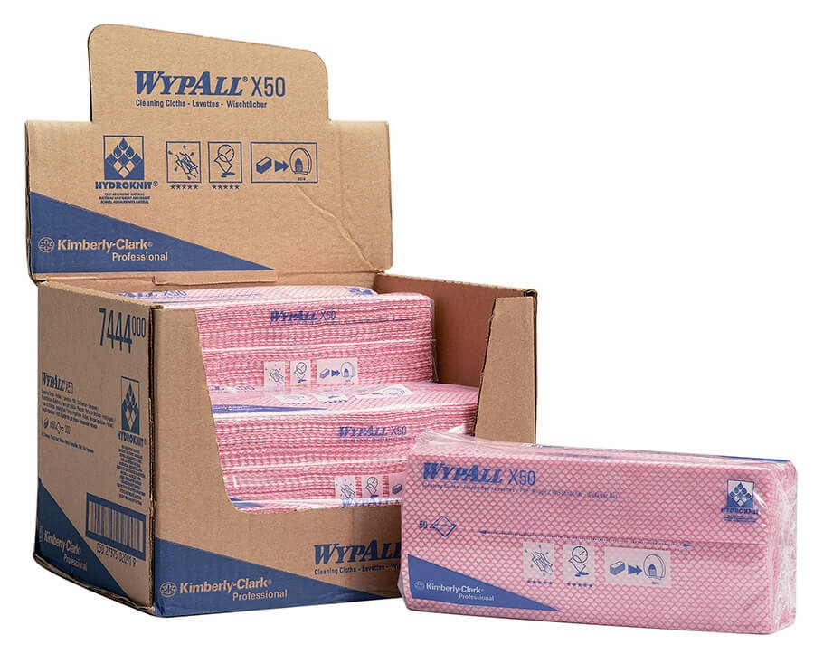 Протирочный материал Kimberly-Clark Wypall® X50 7444, красный