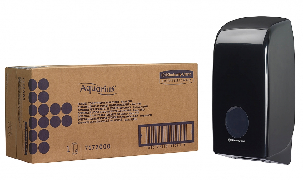 Диспенсер для туалетной бумаги в пачках Kimberly-Clark AQUARIUS черный 7172