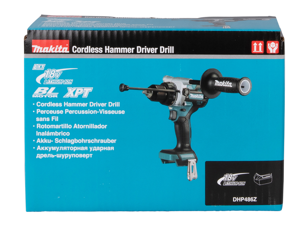 Ударная дрель-шуруповерт аккумуляторная Makita DHP486Z LXT 18В, 130 Нм, 2100 об/мин, без акб и ЗУ