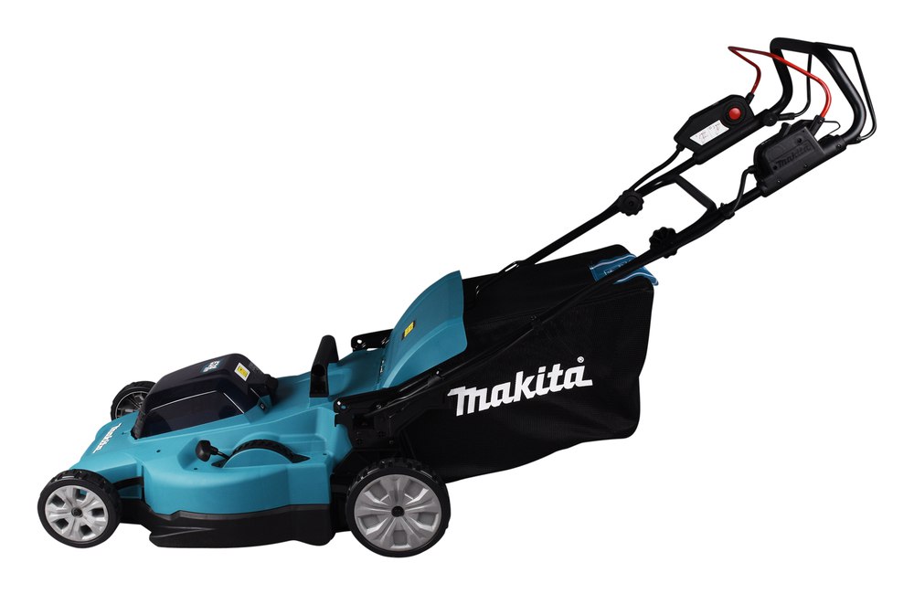 Газонокосилка аккумуляторная Makita DLM538CT2 LXT 2х18 В, 860 Вт, дека 53 см, 70 л, 4в1, XPT, (2xBL1850B, DC18SH)