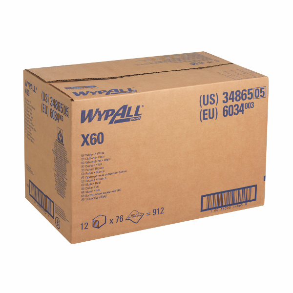 Протирочный материал в пачках WypAll X60 6034 белый