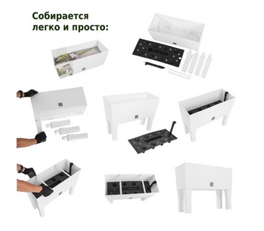 Кашпо с автополивом Prosperplast Rato Case High 72л, белый