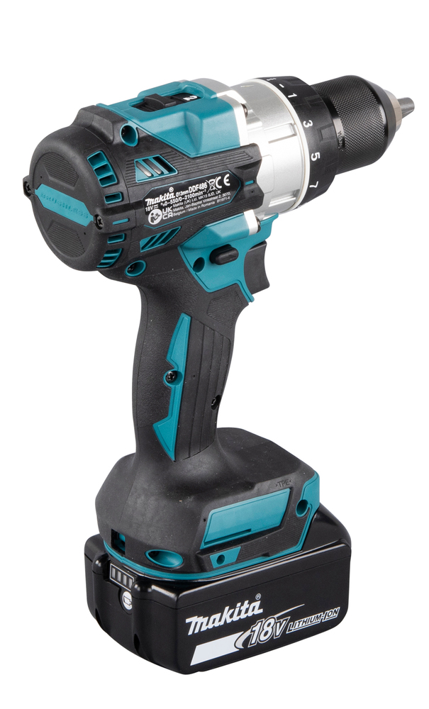Дрель-шуруповерт аккумуляторная Makita DDF486RT LXT BL 18В, 1х5.0 Ач Li-ion, 130 Нм, 2100 об/мин