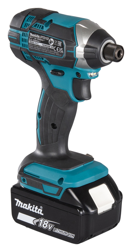 Шуруповерт ударный аккумуляторный Makita DTD152RME 18В, 2х4.0 Ач, 1/4\", 165 Нм, 2900 об/мин