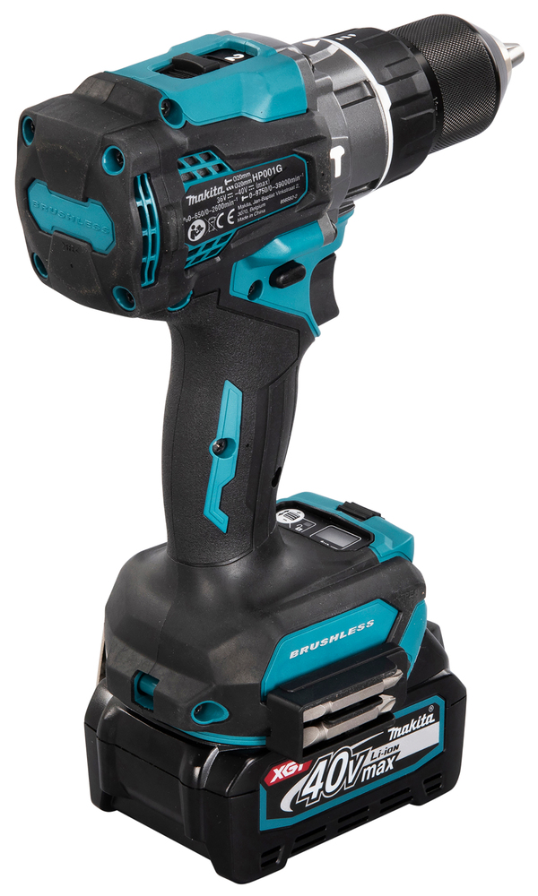 Ударная дрель-шуруповерт аккумуляторная для тяжелых работ Makita HP001GD201 XGT 40В, 2х2.5 Ач, 140 Нм, 2600 об/мин