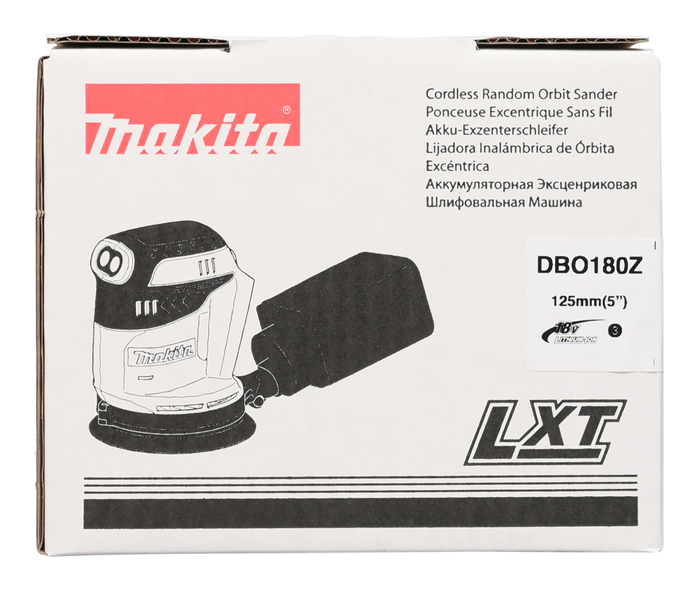 Эксцентриковая шлифовальная машина аккумуляторная Makita DBO180Z LXT 18В, 125 мм, без акб и ЗУ