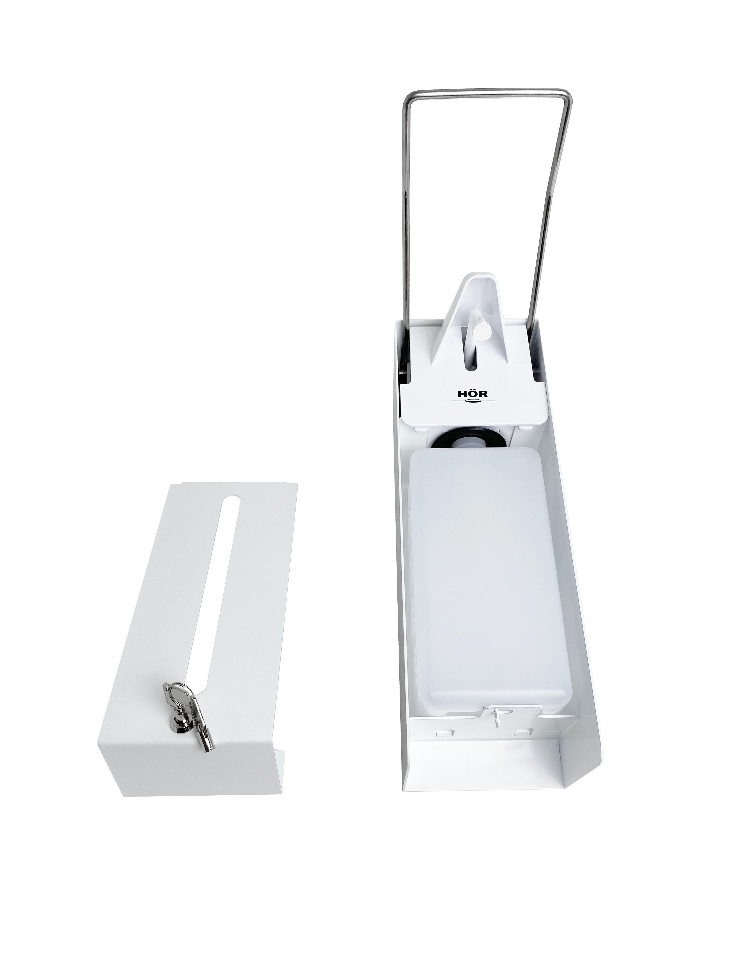 Локтевой дозатор металлический антивандальный HÖR-D-030A (с замком)