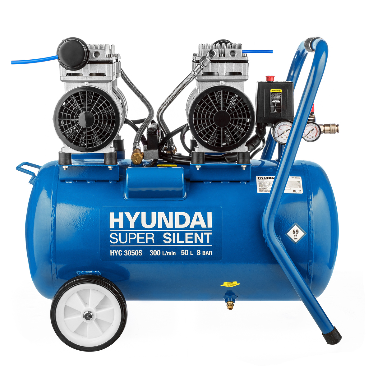 Компрессор безмасляный HYUNDAI HYC 3050S поршневой, бесшумный