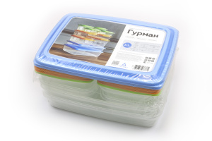Набор контейнеров универсальных «Гурман» №7 (СВЧ/Заморозка) (0,31л - 2шт; 0,45л - 2шт; 0,8л; 1,1л - 2шт; 1,5л; 1,8л; 2,7л) (10 шт)