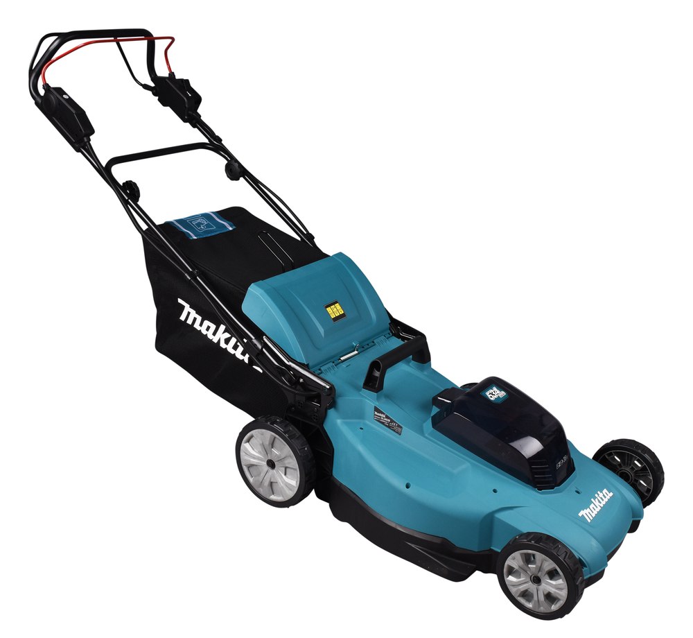 Газонокосилка аккумуляторная Makita DLM538CT2 LXT 2х18 В, 860 Вт, дека 53 см, 70 л, 4в1, XPT, (2xBL1850B, DC18SH)