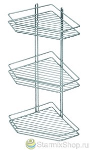 Полка тройная угловая хром АЕ-672