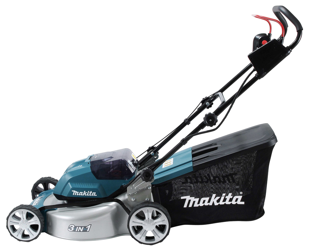 Газонокосилка аккумуляторная Makita DLM460PT2 LXT BL 2х18В, металлическая дека 46 см, травосбор 50 л, 3в1, BL1850Bx2 ш, без ЗУ