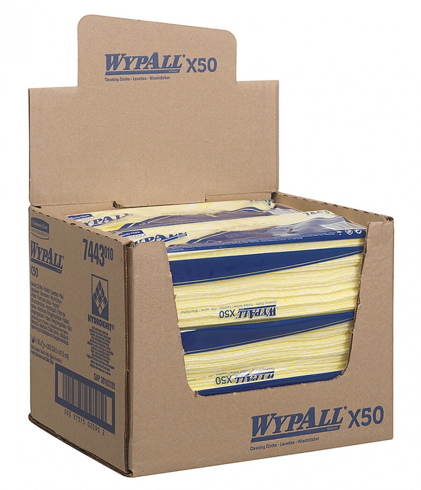 Протирочный материал Kimberly-Clark Wypall® X50 7443, желтый
