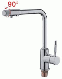 СМЕСИТЕЛЬ ДЛЯ КУХНИ LEDEME L4155-3 С ГАЙКОЙ