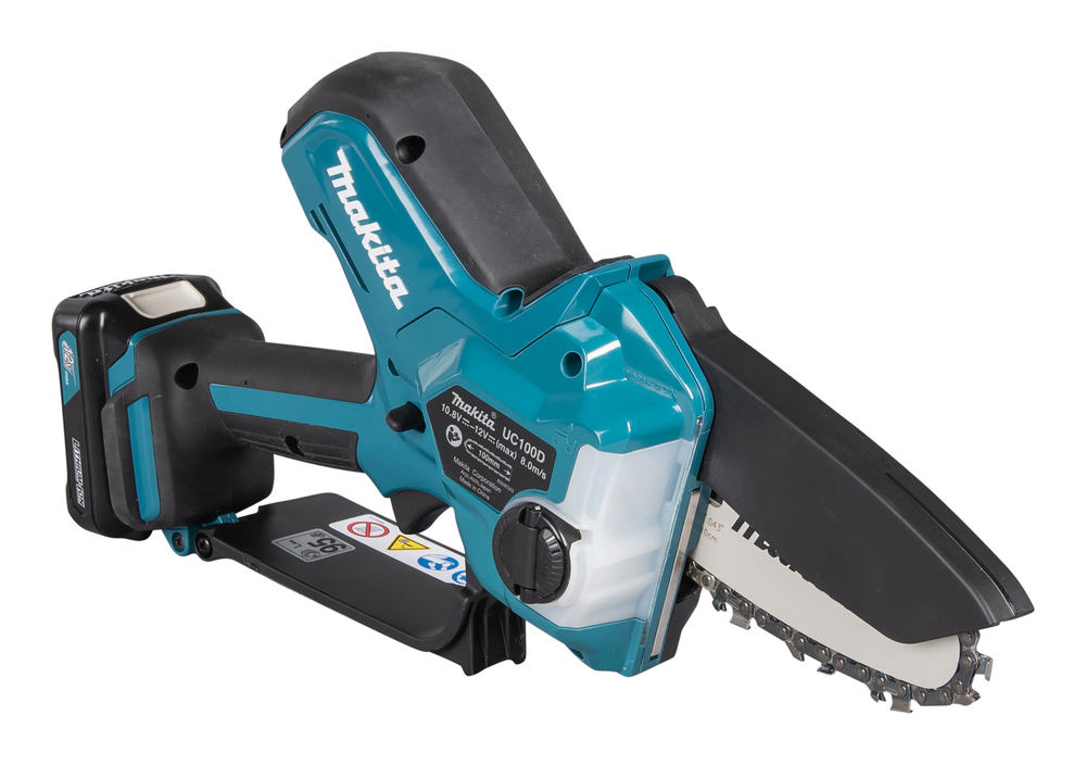 Пила цепная аккумуляторная Makita UC100DZ CXT BL 12В, 210 Вт, 4"/10 см, 0,325", 1,1 мм, 8 м/с, XPT, без акб и ЗУ