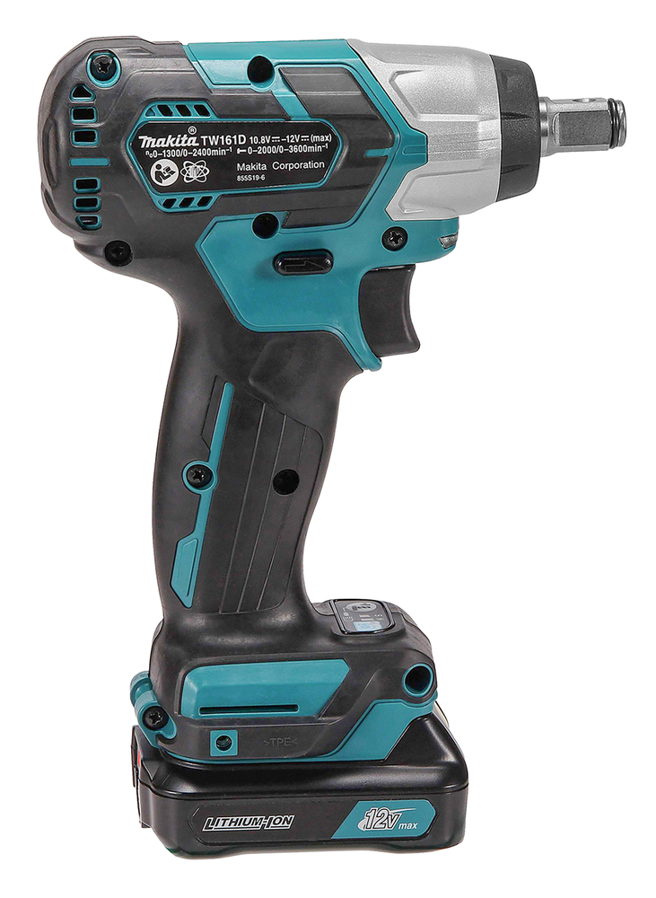 Гайковерт ударный аккумуляторный Makita TW161DWAE CXT 12В, 2х2.0 Ач, 1/2\", 165 Нм, 0 – 2400 об/мин