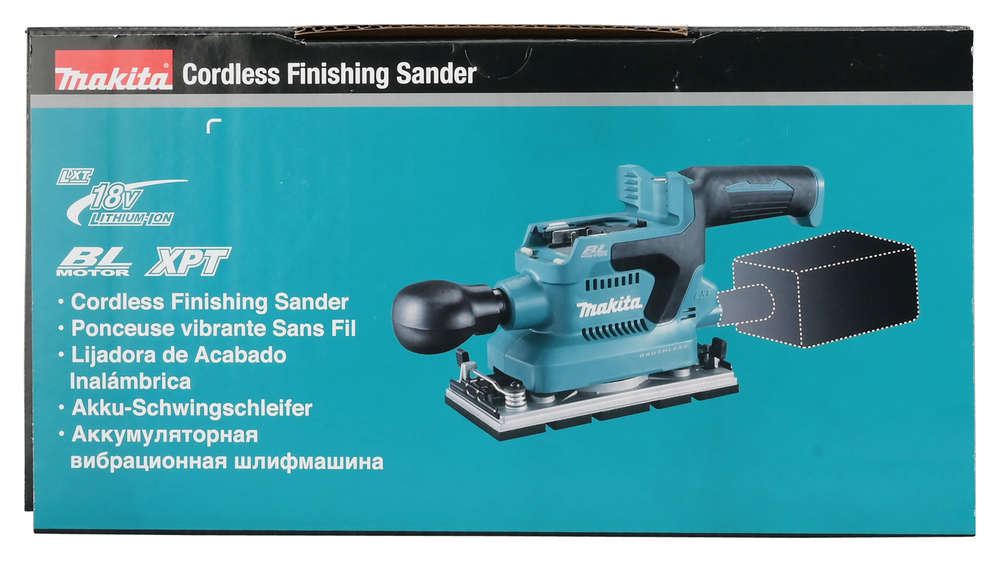 Вибрационная шлифмашина аккумуляторная Makita DBO380Z LXT 18В, 12000 об/мин, без акб и ЗУ