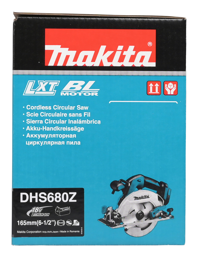 Пила дисковая аккумуляторная Makita DHS680Z LXT 18В, 165 мм, 5000 об/мин, без акб и ЗУ