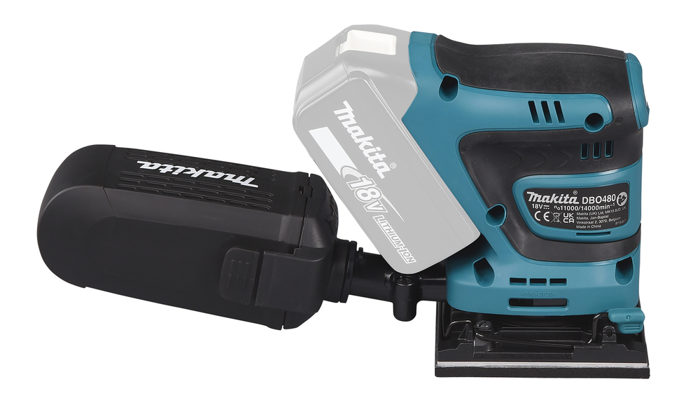Вибрационная шлифмашина аккумуляторная Makita DBO480Z LXT 18В, 14000 об/мин, без акб и ЗУ