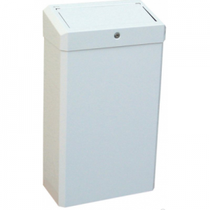 Корзина для мусора из эмалированной стали с крышкой MERIDA STELLA WHITE 27 л. KSB201