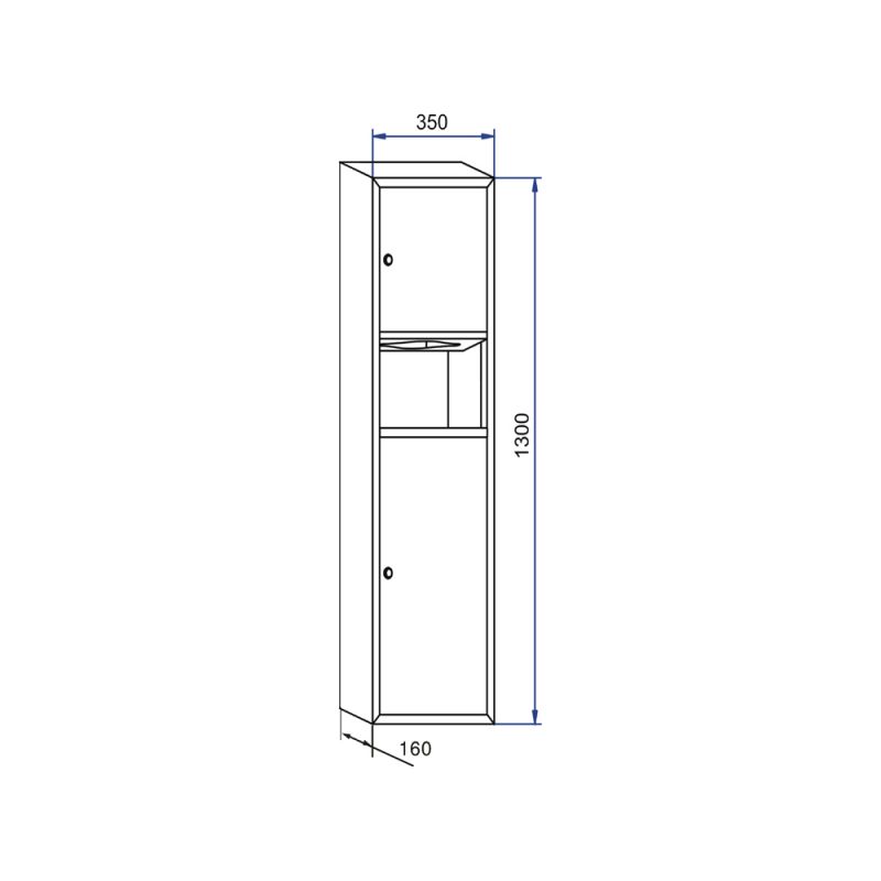 Настенное оборудование MERIDA STELLA ASM752Q: диспенсер листовых полотенец, корзина для мусора  (Аналог)
