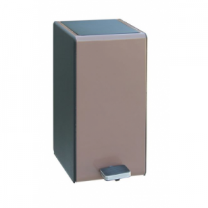 Корзина с педалью MERIDA, прямоугольная 7 л, металл, коричневая с черными боками (имитация кожи) KIW425