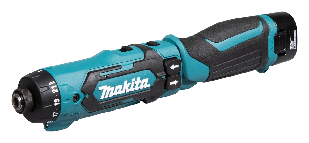 Отвертка аккумуляторная Makita DF012DSE 7.2В, 2х1.5 Ач, 5.6 Нм, 650 об/мин