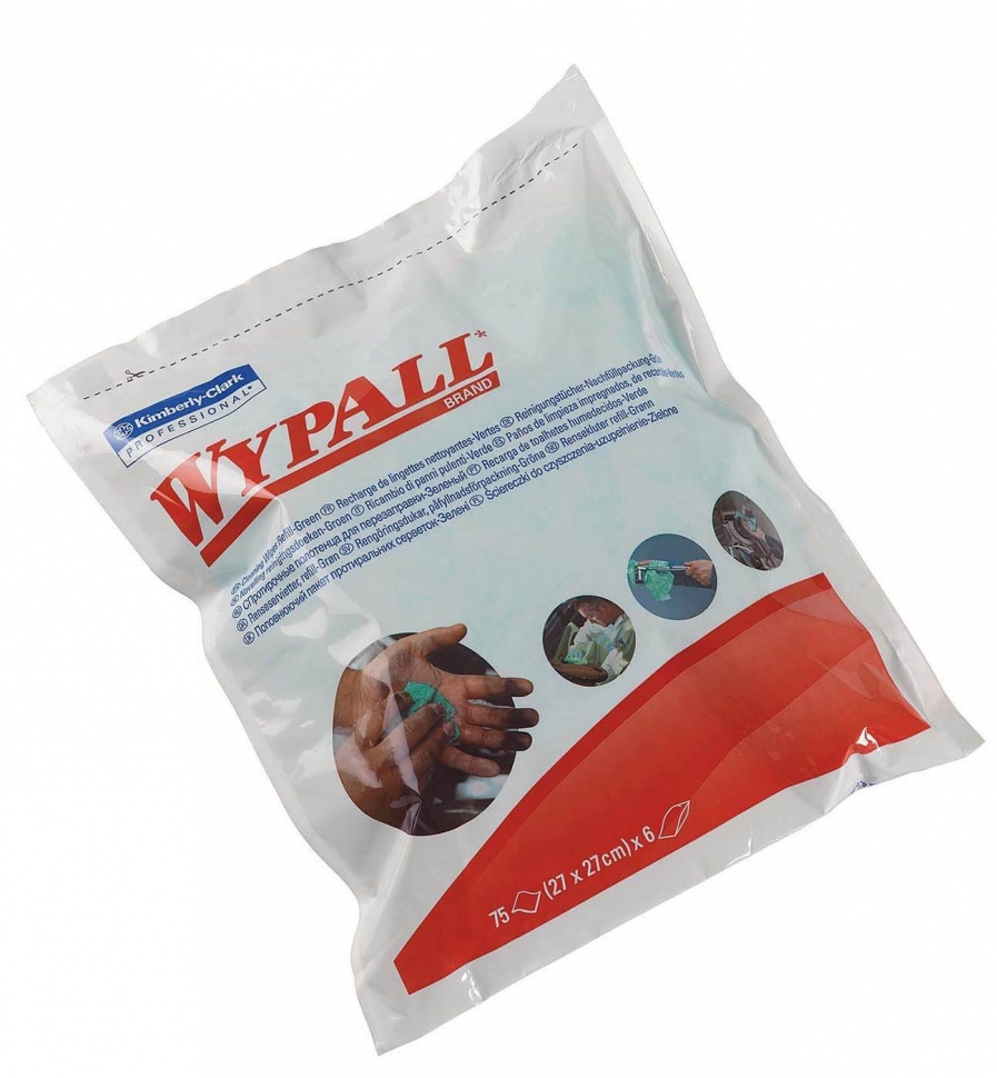 Протирочная салфетка Kimberly-Clark Wypall® Cleaning Wipes 7776 в герметичном пакете для замены в тубу 7775М