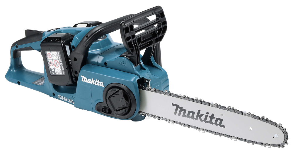 Пила цепная аккумуляторная Makita DUC353PT2 LXT BL 2х18В, 14"/35см, 3/8", 1,1мм, 20м/с, XPT, (2xBL1850B, DC18RD)