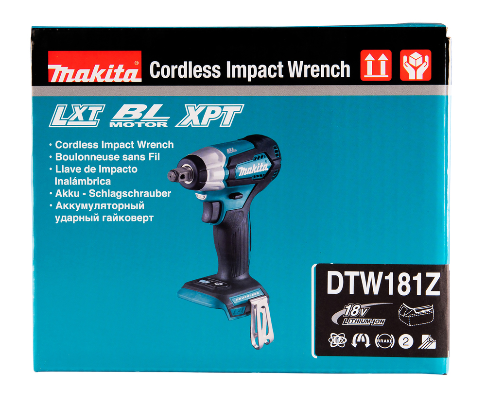 Гайковерт ударный аккумуляторный Makita DTW181Z LXT 18В, 1/2\", 210 Нм, 0 – 2400 об/мин, без акб и ЗУ