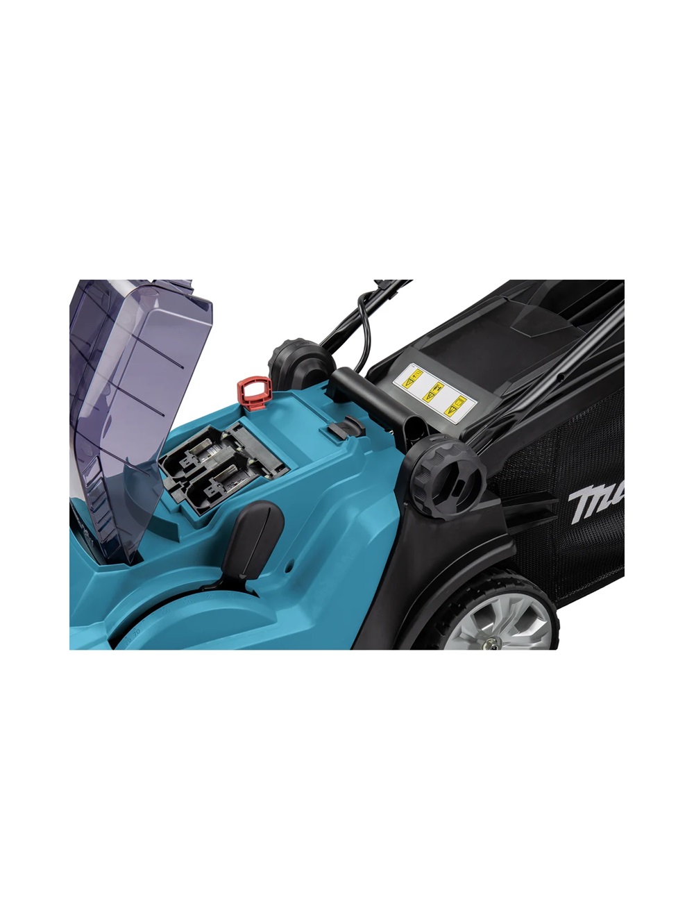Газонокосилка аккумуляторная Makita DLM382CM2 LXT 2х18 В, 900 Вт, ширина 38 см, травосборник 40 л, 3в1, (2xBL1840B, DC18SH)