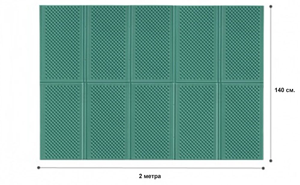 Складной кемпинговый ПЭТ коврик для пикника и отдыха на природе (хаки) 140х200 см